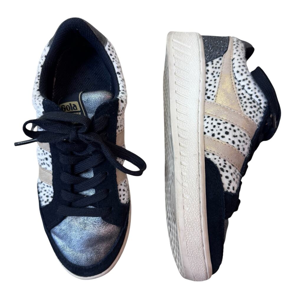 GOLA Classics Women's Superslam Sneakers Black/Cheetah/Gold CLB295 size 6